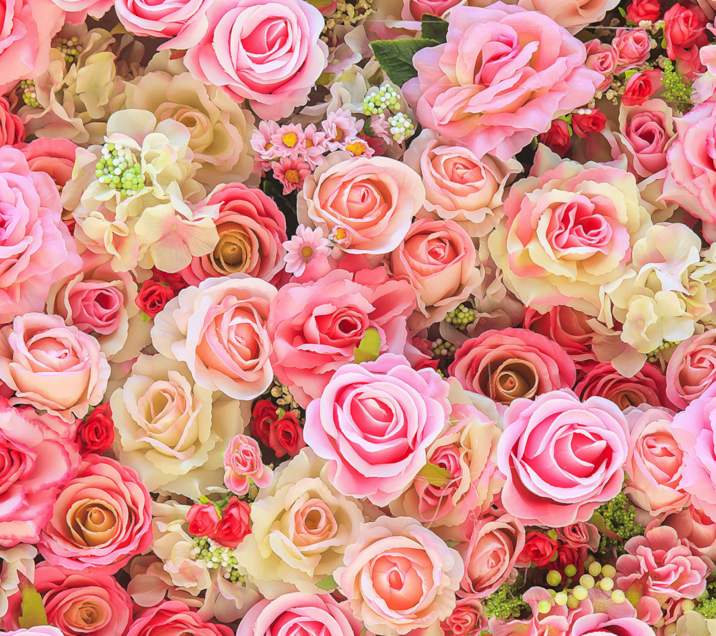 Sfondi Bush Flowers Pink 1440x1280
