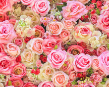 Das Bush Flowers Pink Wallpaper 220x176