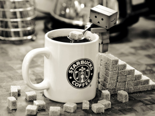 Screenshot №1 pro téma Danbo Loves Starbucks Coffee 320x240