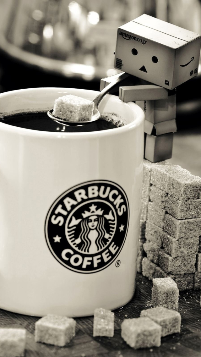 Sfondi Danbo Loves Starbucks Coffee 640x1136