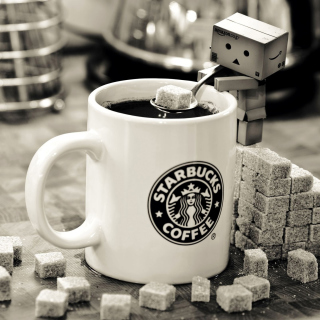 Danbo Loves Starbucks Coffee - Obrázkek zdarma pro iPad Air