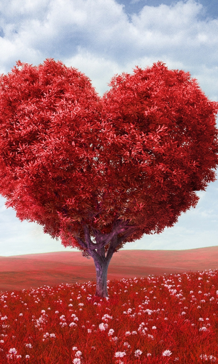 Das Heart Tree Wallpaper 768x1280