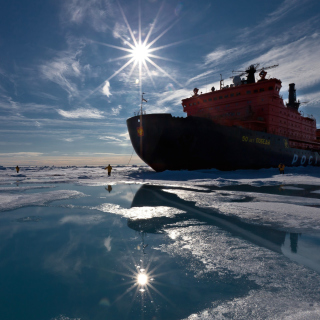 Icebreaker in Greenland - Obrázkek zdarma pro 128x128