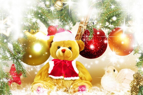 Fondo de pantalla Teddy Bear's Christmas 480x320