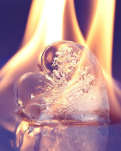 Ice heart in fire wallpaper 176x220
