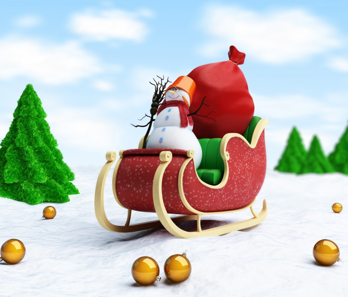 Fondo de pantalla Santa's Snowman 1200x1024