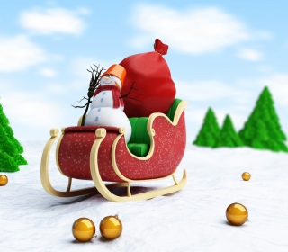 Kostenloses Santa's Snowman Wallpaper für iPad mini