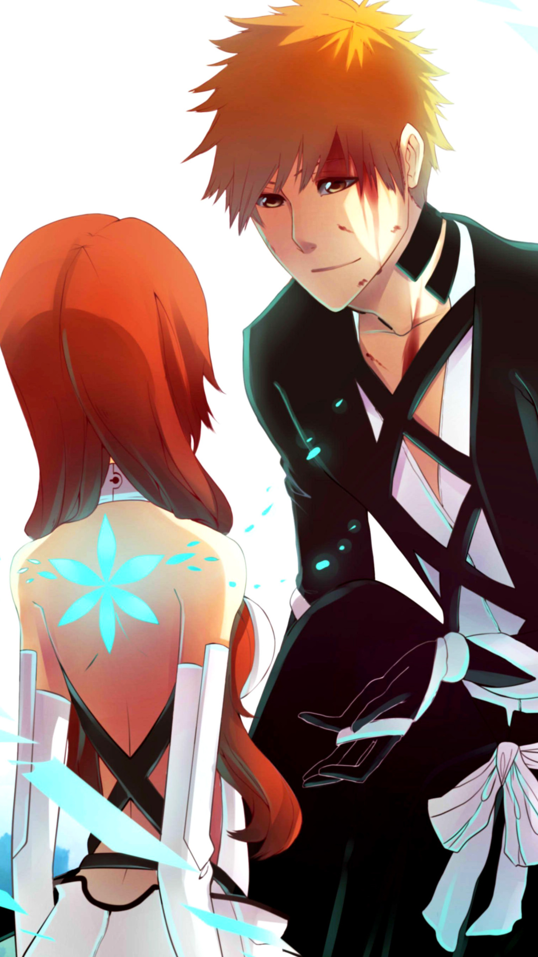 Inoue Orihime and Kurosaki Ichigo in Bleach screenshot #1 1080x1920