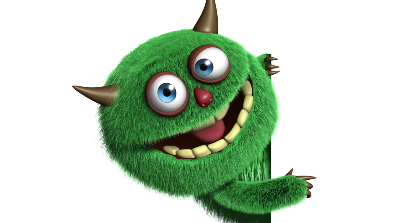 Fondo de pantalla Fluffy Green Monster 1280x720