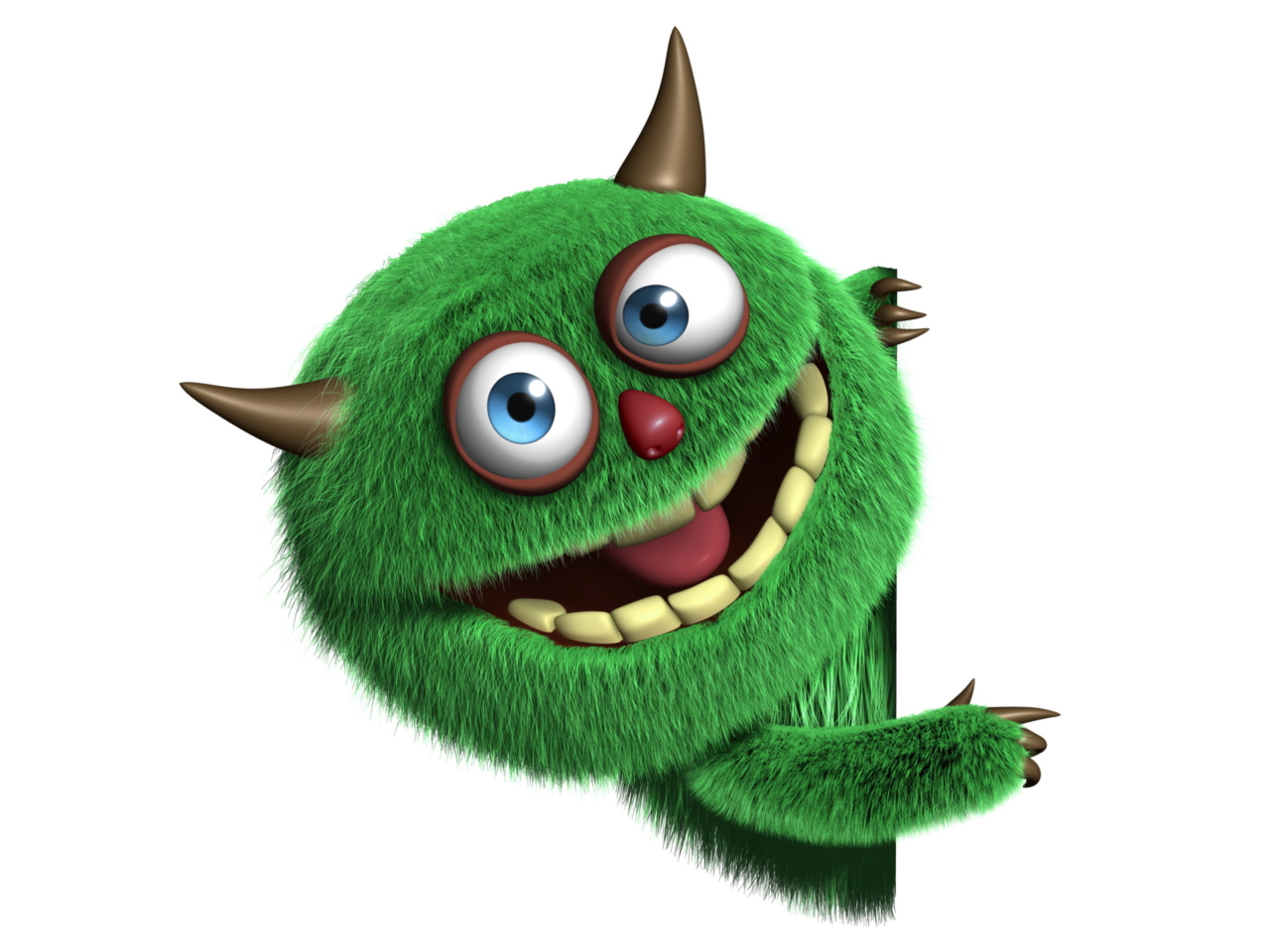 Screenshot №1 pro téma Fluffy Green Monster 1280x960