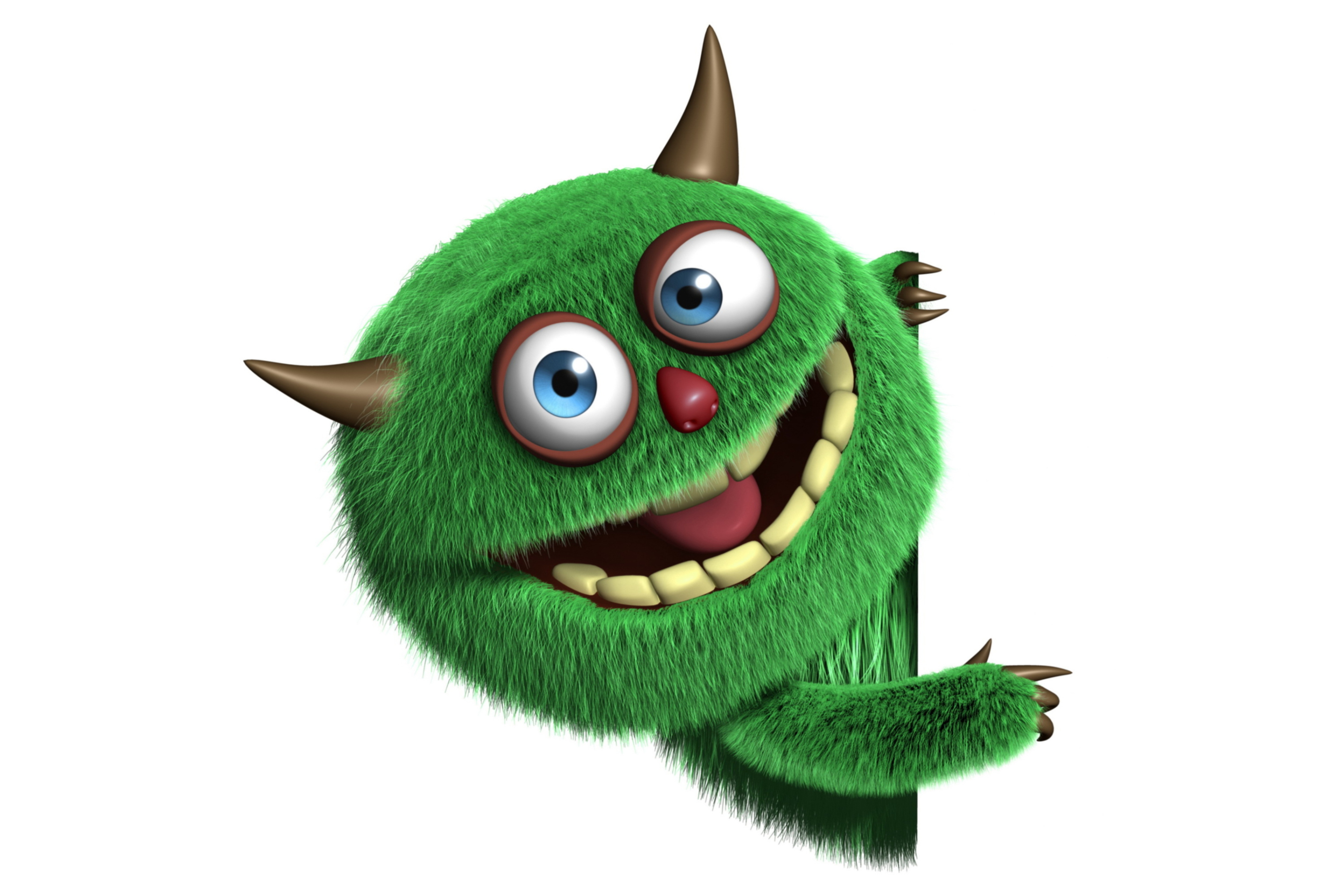 Fondo de pantalla Fluffy Green Monster 2880x1920