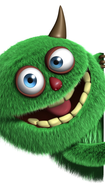 Fondo de pantalla Fluffy Green Monster 360x640