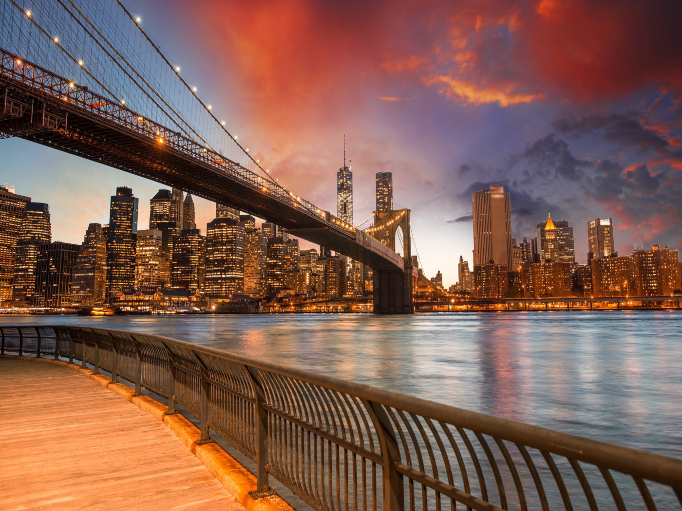 Screenshot №1 pro téma NYC - Brooklyn Bridge 1400x1050