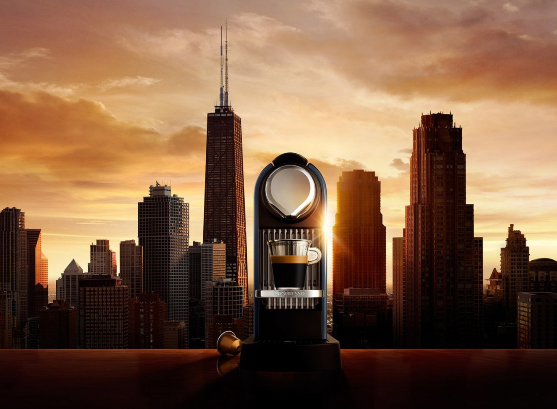 Обои Nespresso Morning Coffee In Chicago 1920x1408