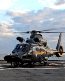 Das Helicopter on Aircraft Carrier Wallpaper 128x160