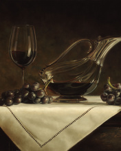 Обои Still life grapes and wine 176x220