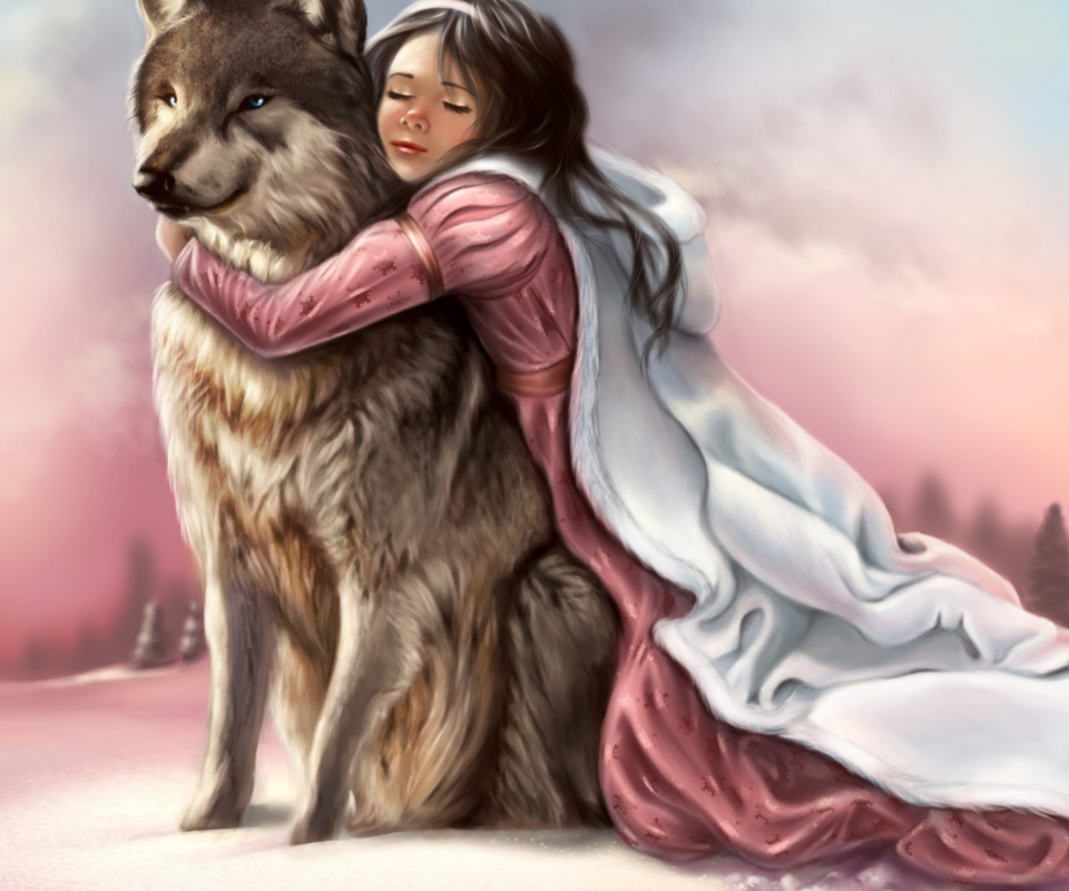 Princess And Wolf wallpaper 960x800