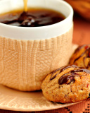 Dessert cookies with coffee wallpaper 128x160