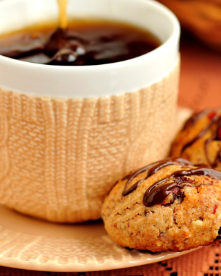 Dessert cookies with coffee - Obrázkek zdarma pro iPhone 4