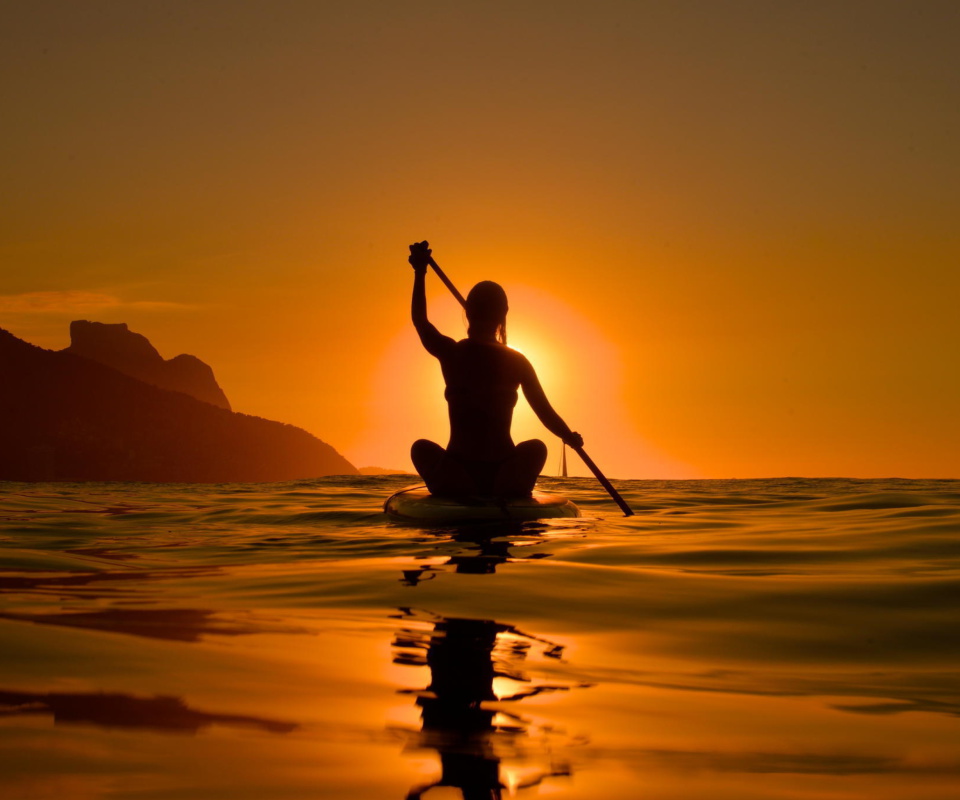 Fondo de pantalla Sunset Surfer 960x800
