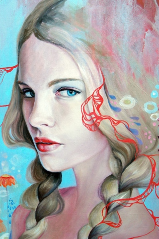 Sfondi Girl Face Artistic Painting 320x480