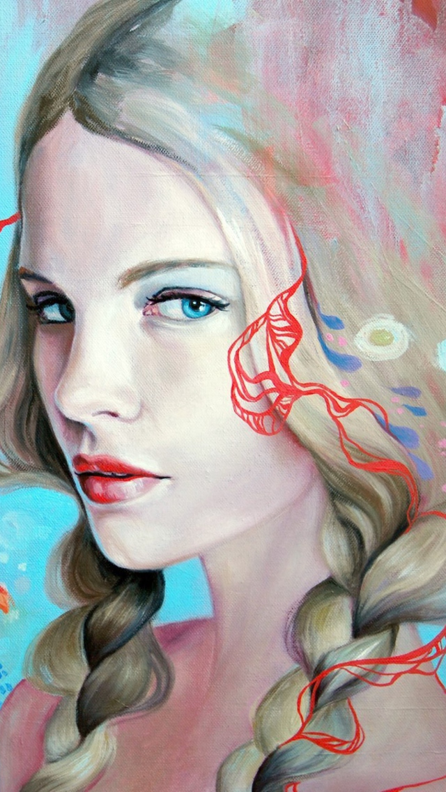 Screenshot №1 pro téma Girl Face Artistic Painting 640x1136