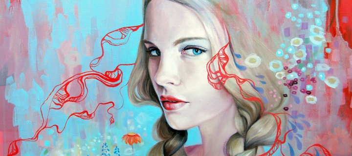Screenshot №1 pro téma Girl Face Artistic Painting 720x320