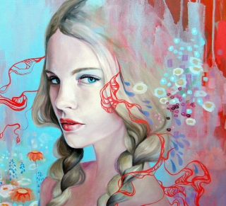 Kostenloses Girl Face Artistic Painting Wallpaper für 208x208
