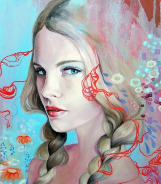 Girl Face Artistic Painting - Obrázkek zdarma pro iPhone 4