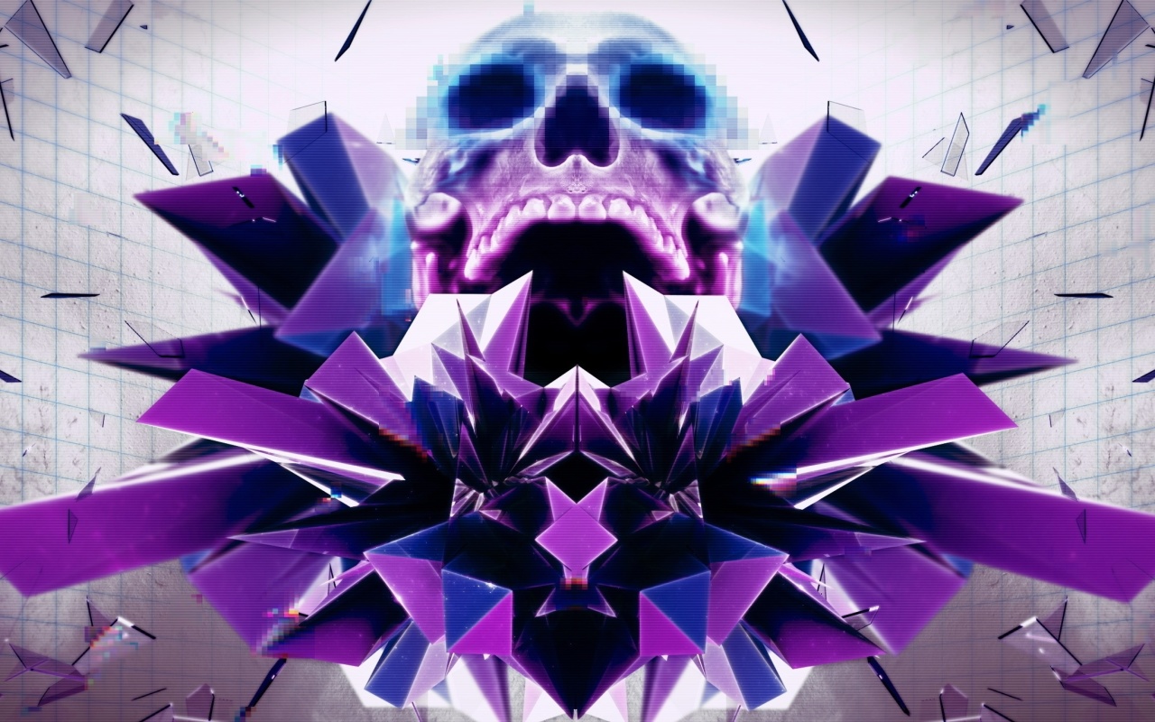 Das Abstract framed Skull Wallpaper 1280x800