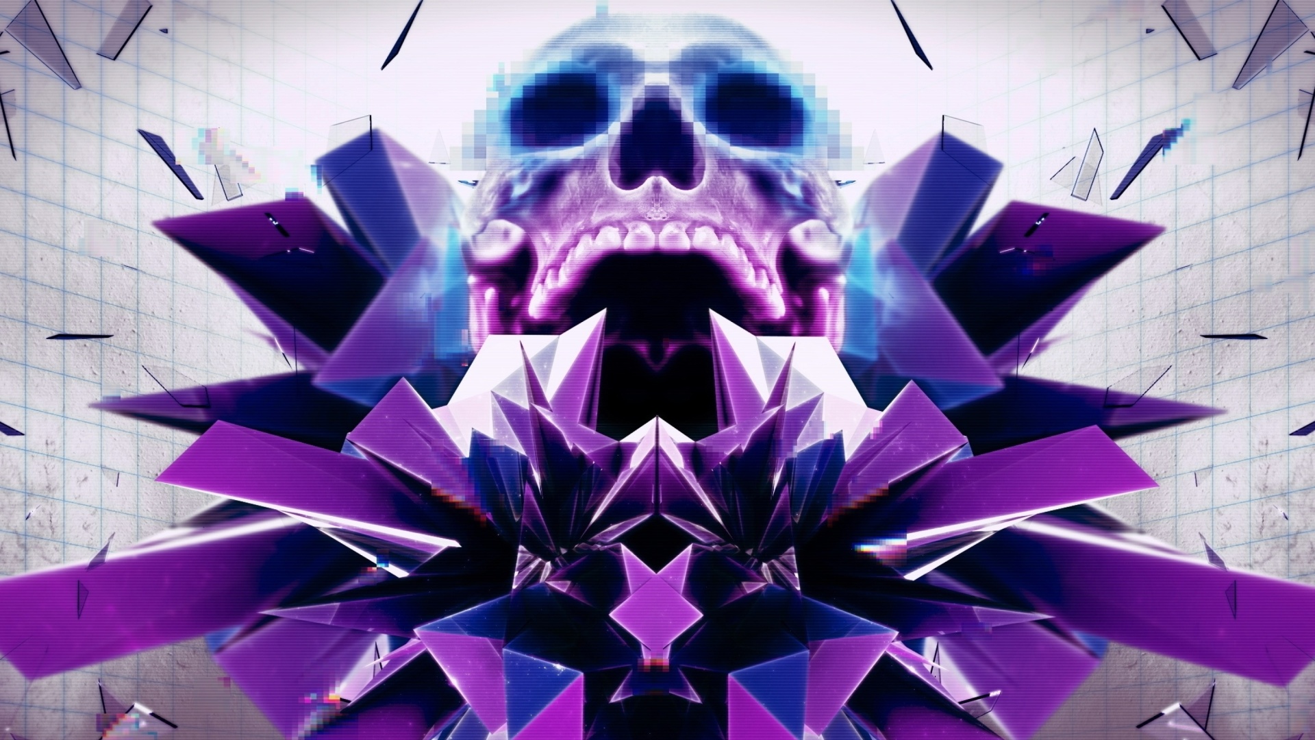 Обои Abstract framed Skull 1920x1080