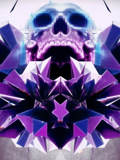 Abstract framed Skull wallpaper 240x320