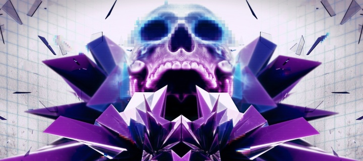 Fondo de pantalla Abstract framed Skull 720x320