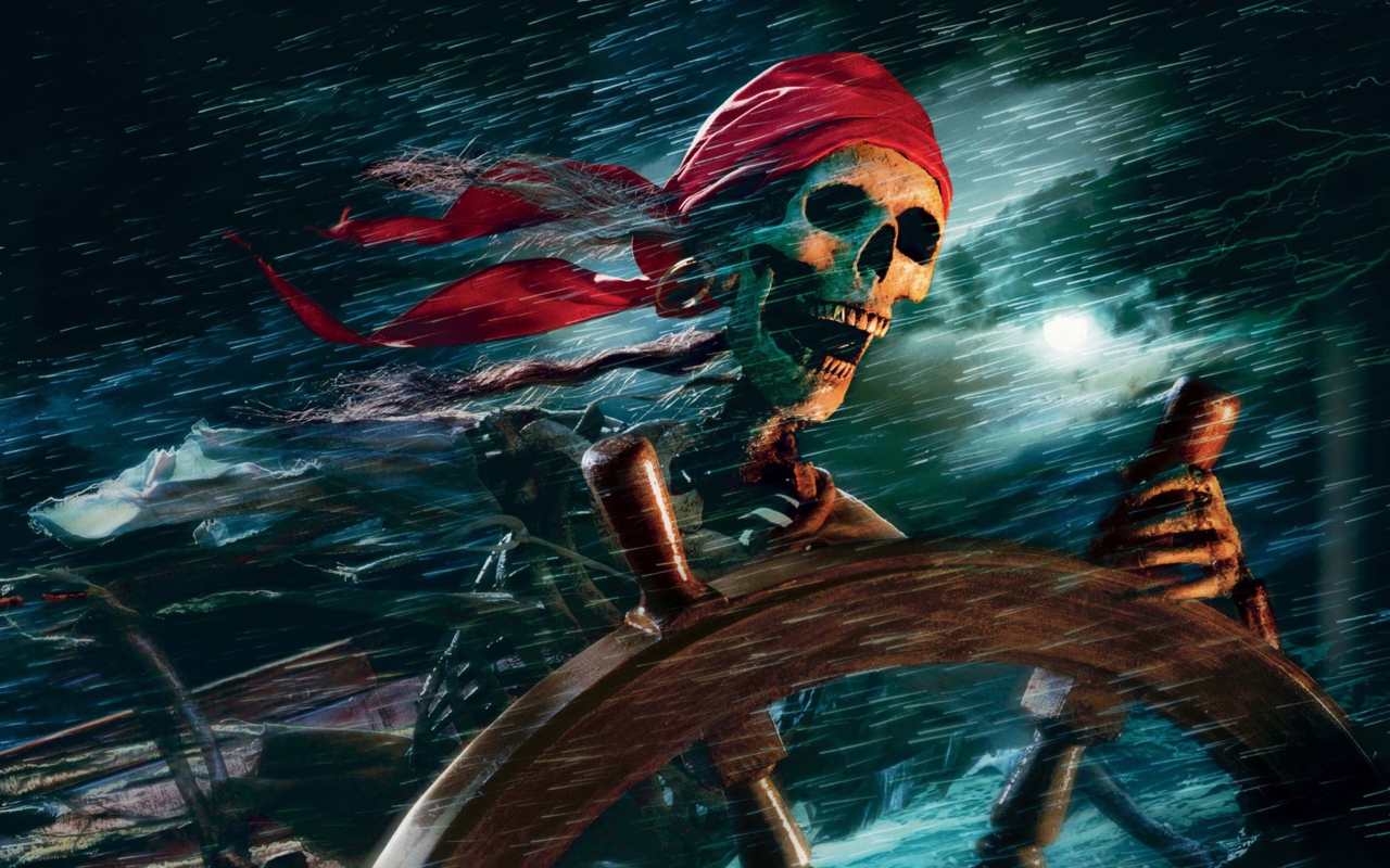 Das Sea Pirate Skull Wallpaper 1280x800