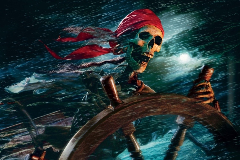 Das Sea Pirate Skull Wallpaper 480x320