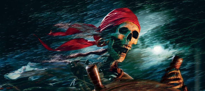 Обои Sea Pirate Skull 720x320