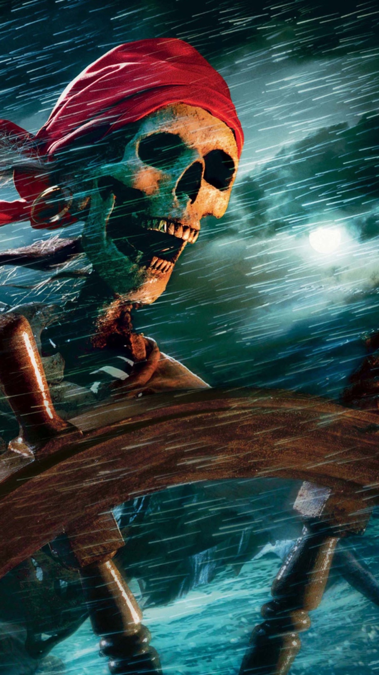Das Sea Pirate Skull Wallpaper 750x1334