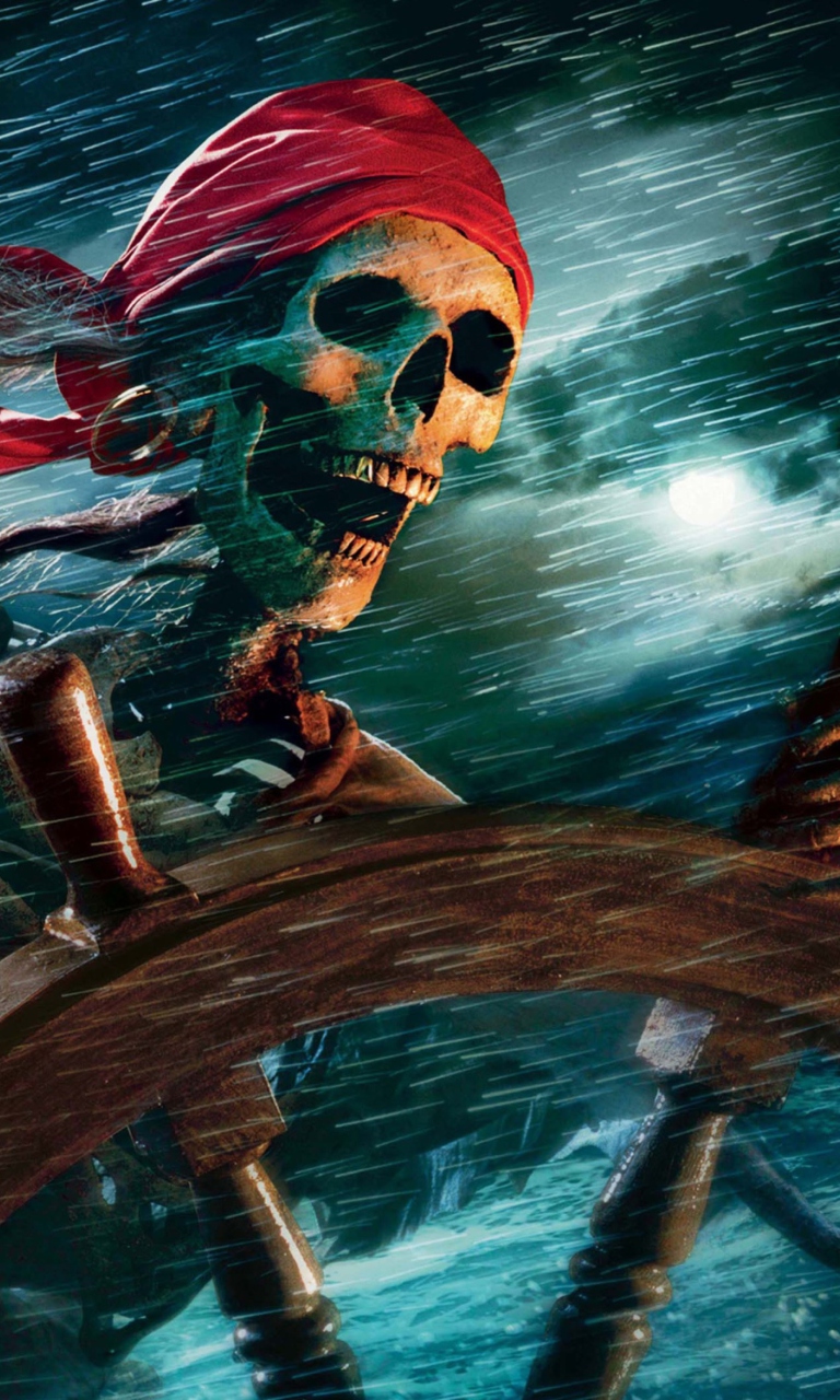 Das Sea Pirate Skull Wallpaper 768x1280