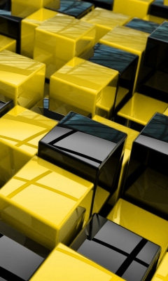 Fondo de pantalla Yellow - Black Cubes 240x400