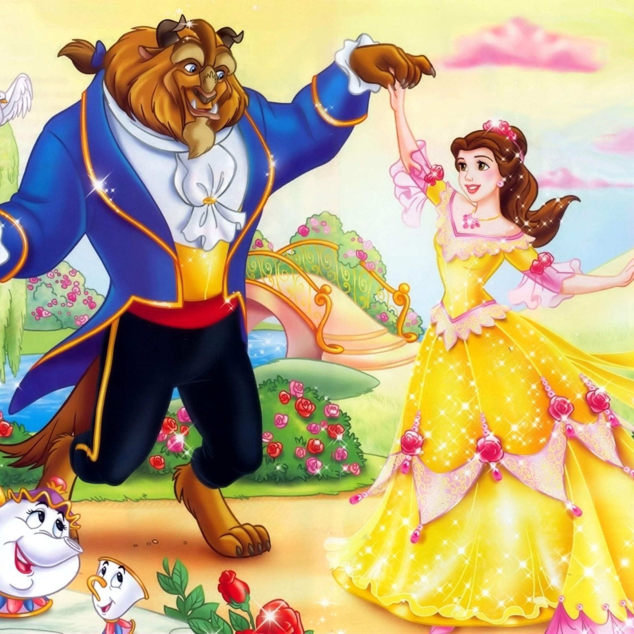 Beauty and the Beast Disney Cartoon wallpaper 2048x2048