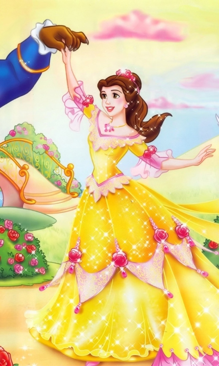 Das Beauty and the Beast Disney Cartoon Wallpaper 768x1280