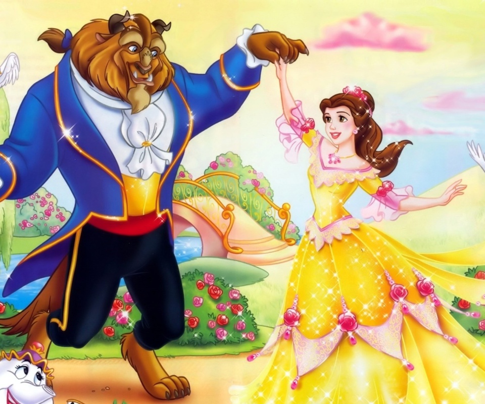 Das Beauty and the Beast Disney Cartoon Wallpaper 960x800