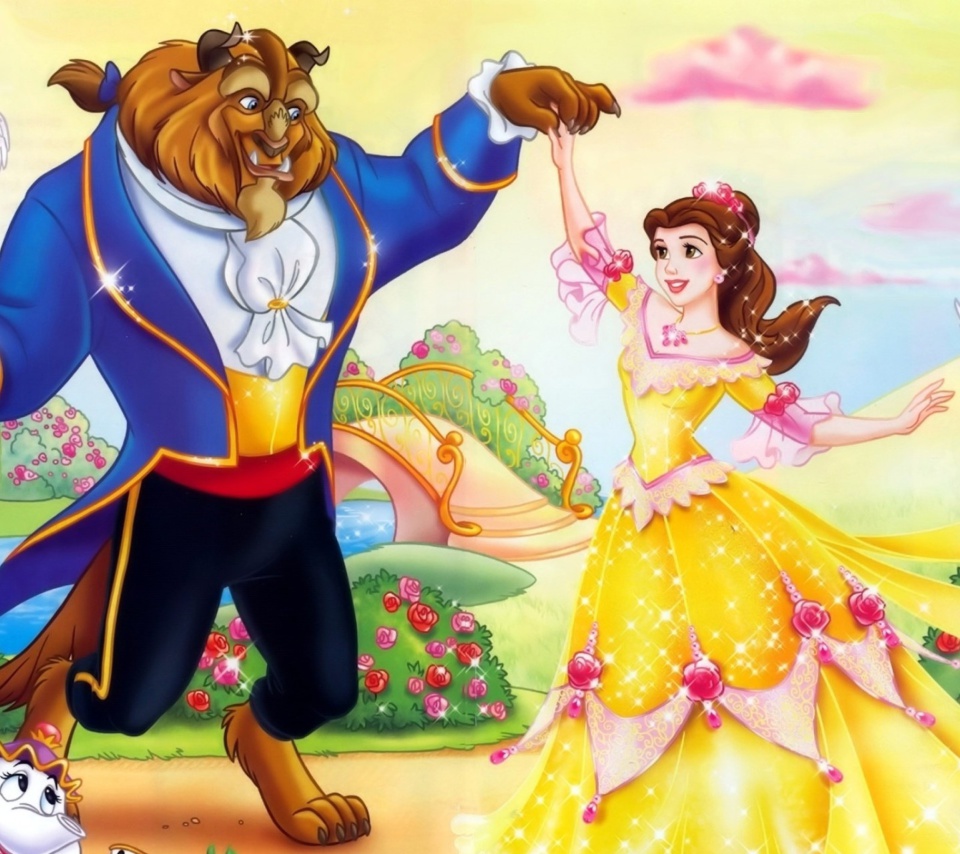 Das Beauty and the Beast Disney Cartoon Wallpaper 960x854