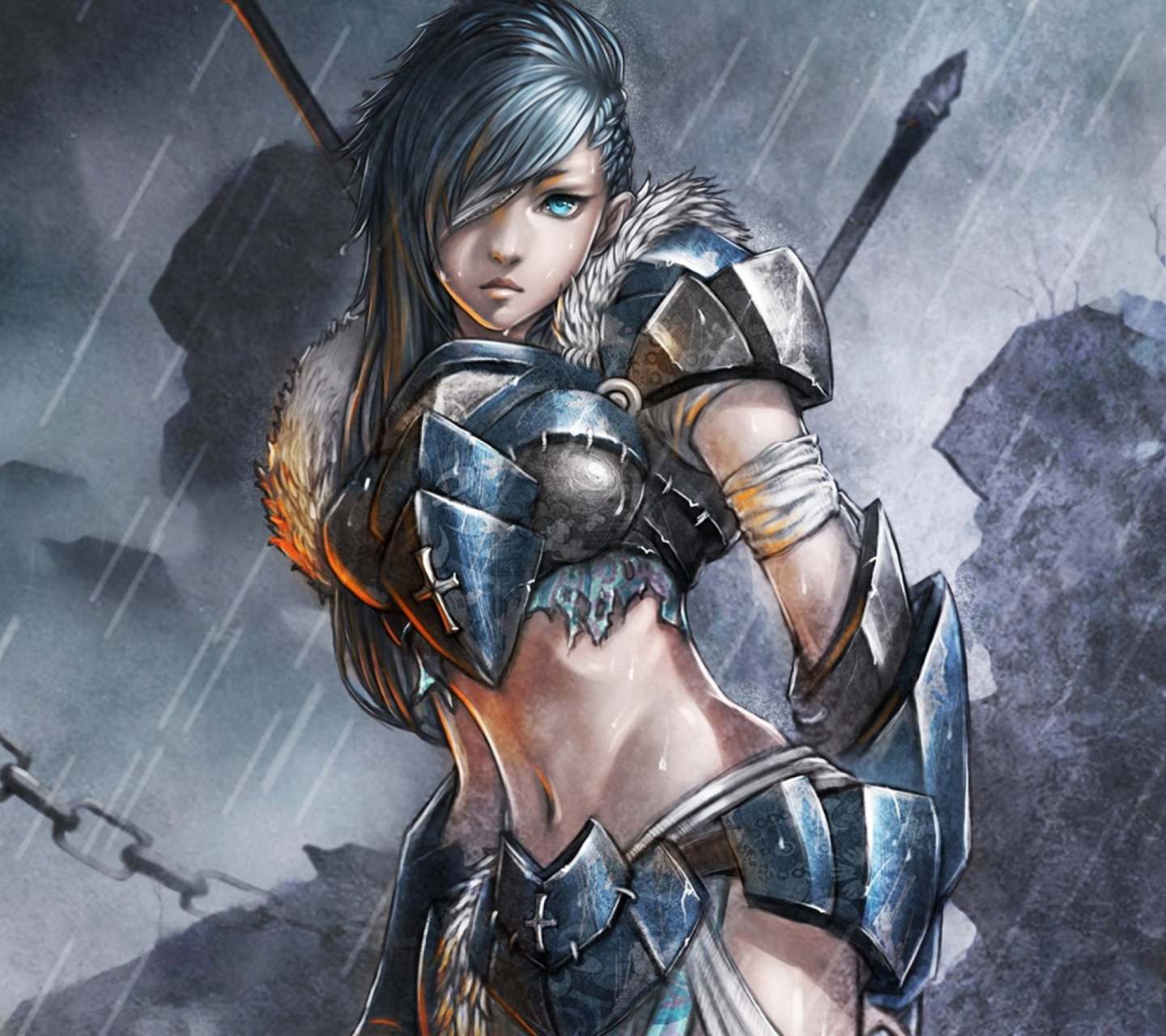 Fondo de pantalla Woman Warrior 1440x1280