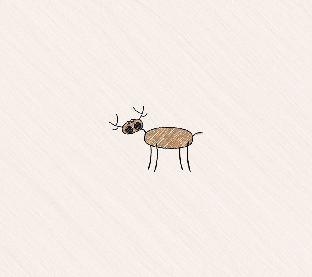 Das Funny Deer Drawing Wallpaper 1080x960