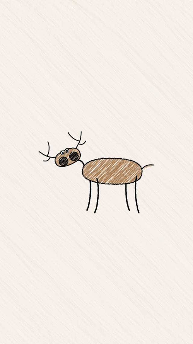 Das Funny Deer Drawing Wallpaper 640x1136