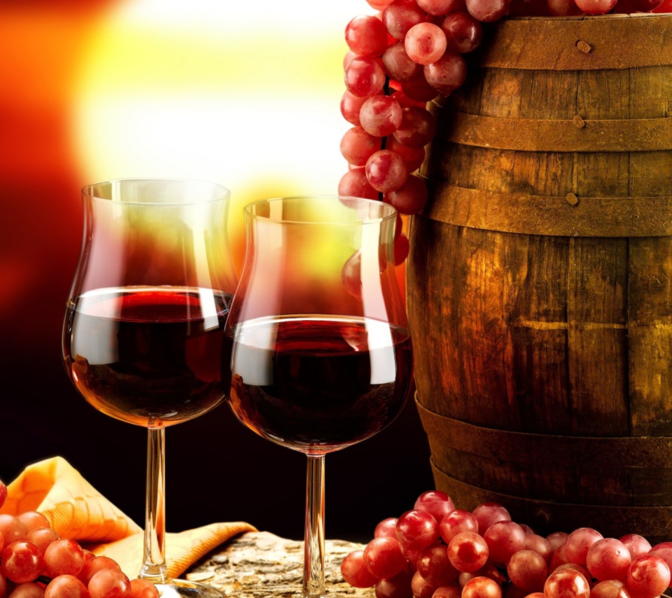 Red Wine And Grapes screenshot #1 960x854