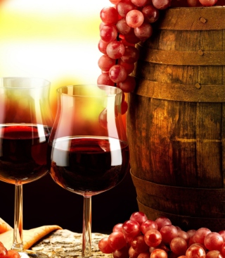 Red Wine And Grapes - Obrázkek zdarma pro 128x160