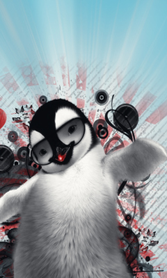 Das Dancing Penguin Wallpaper 240x400
