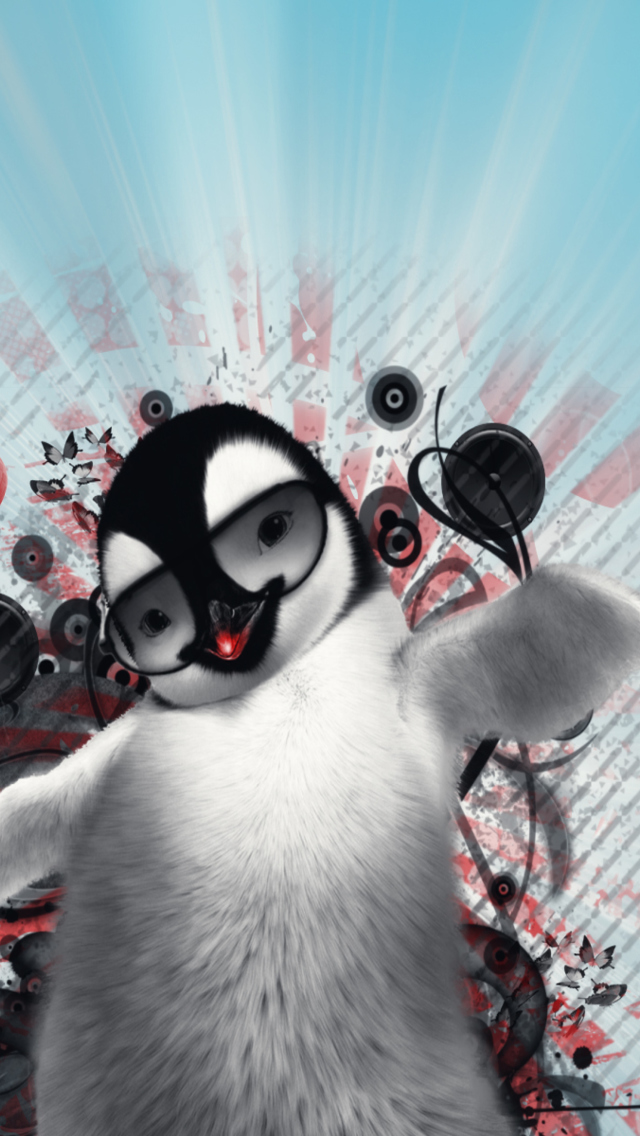 Das Dancing Penguin Wallpaper 640x1136